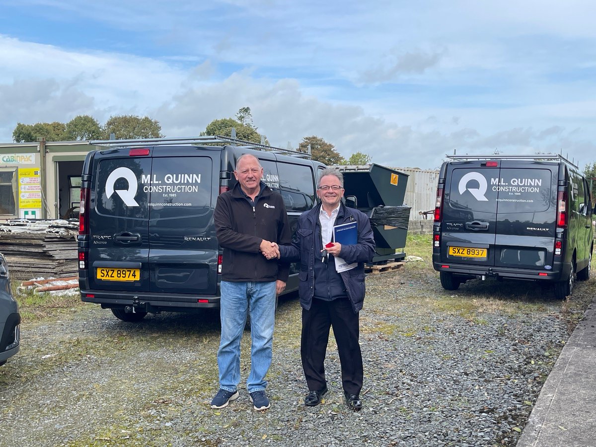Thanks to ML Quinn Construction Ltd. for making the move to Renault Trafic for their fleet of vehicles; we hope they do well for you! 😀🚚