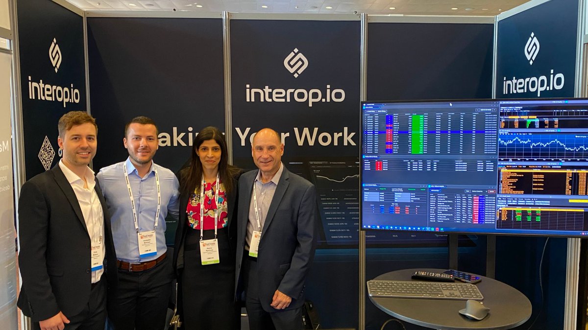 interopio's tweet photo. Our stellar team is at the Fixed Income Leaders Summit in Barcelona today! Make sure to meet Reena Raichura, Phil Cunn, Chris Watson and Kostadin Belchev at booth #57! #financialservices #trading #fixedincome #traders #tradingtech #tradetech #fintech #fixedincometrading https://t.co/ai9movneE4