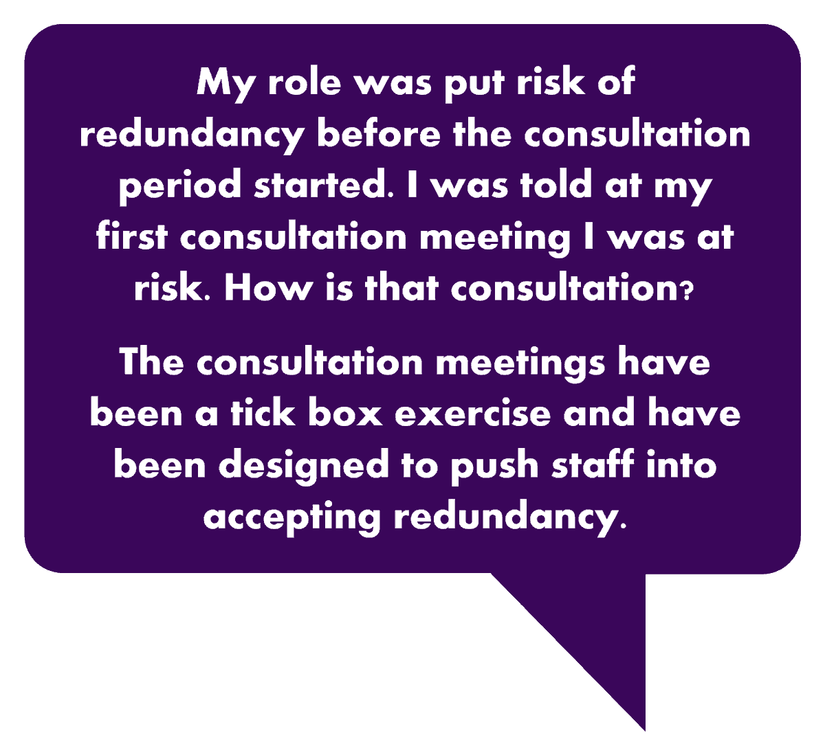 We surveyed 130 branch members. 

We received 91 responses - our response rate was 70%.

There are c.330 employees employed by <a href="/ThinkUHI/">UHI</a>'s Executive Office (EO) - 28% of EO staff have responded. 

76% are 'safe', but feel just as strongly about the consultation as those at risk