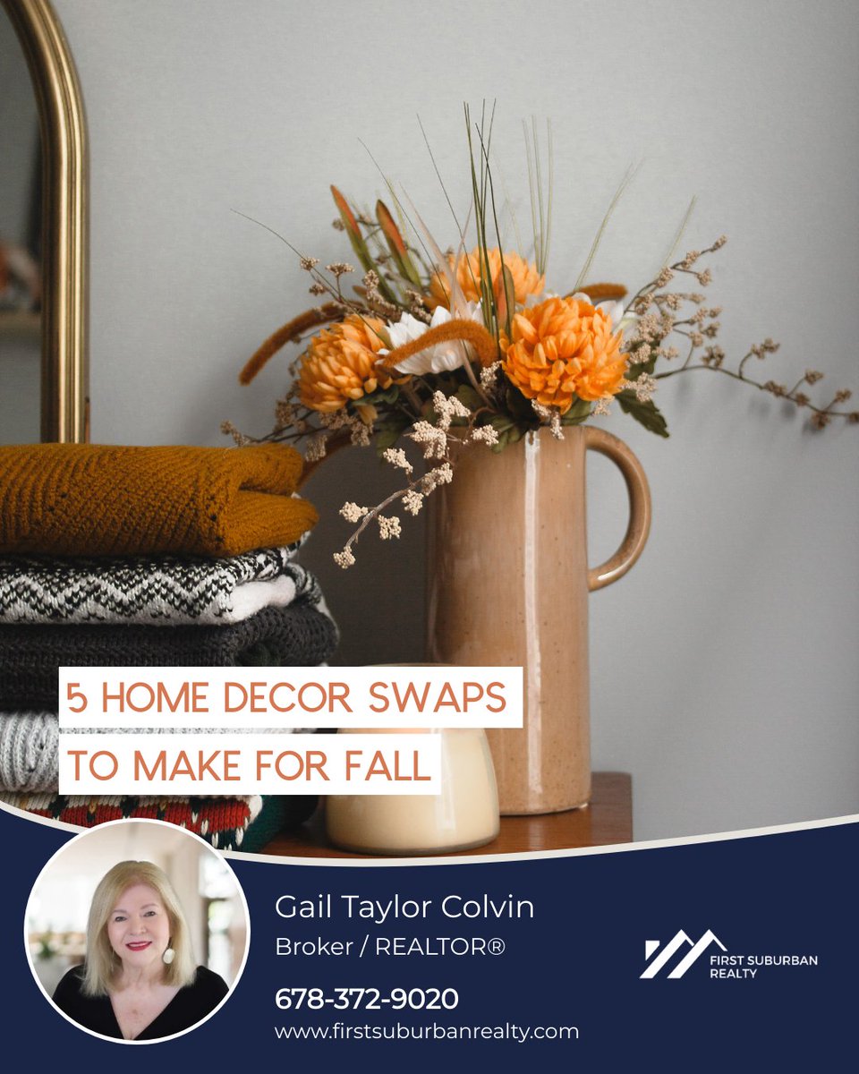 GailRealty's tweet image. 🍂 Throw Pillows
🍂 Shower Curtains
🍂 Fall Fragrances
🍂 Comfy Bedding
🍂 Plants
#falldecor #fallhomedecor #homedecorideas #homedecortips #homedesignideas #fallhomedecorideas #cozyhome #firstsuburbanrealty #gailtaylorcolvin #ICameISawISold