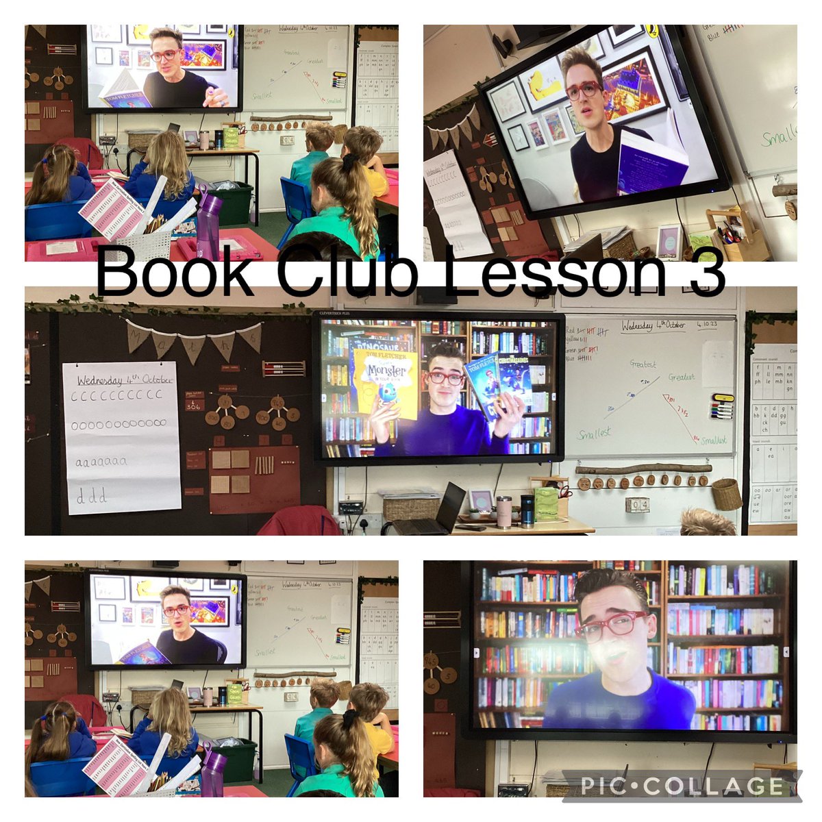 Book Club today was a video by Tom Fletcher giving the children ideas of how to find a book to read. We then watched a video of him reading his book The Creakers. <a href="/TomFletcher/">Tom Fletcher</a>  The children were so engrossed with the story!