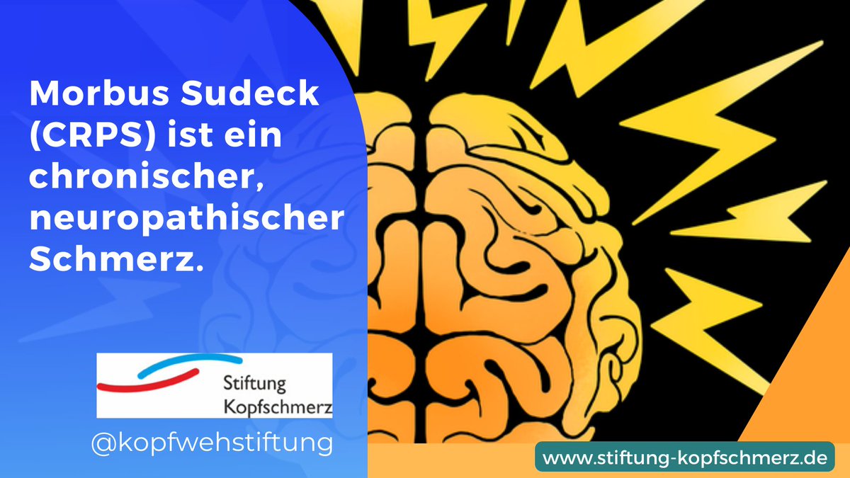 #MorbusSudeck (heute CRPS) ist ein chronischer, neuropathischer Schmerz.
👉Eine Studie fand, dass Menschen mit CRPS 3,6x häufiger #Migräne und 2x mehr chron. #Kopfschmerzen haben als die Allgemeinbevölkerung.
➡️Der Zusammenhang ist leider noch nicht vollständig verstanden.