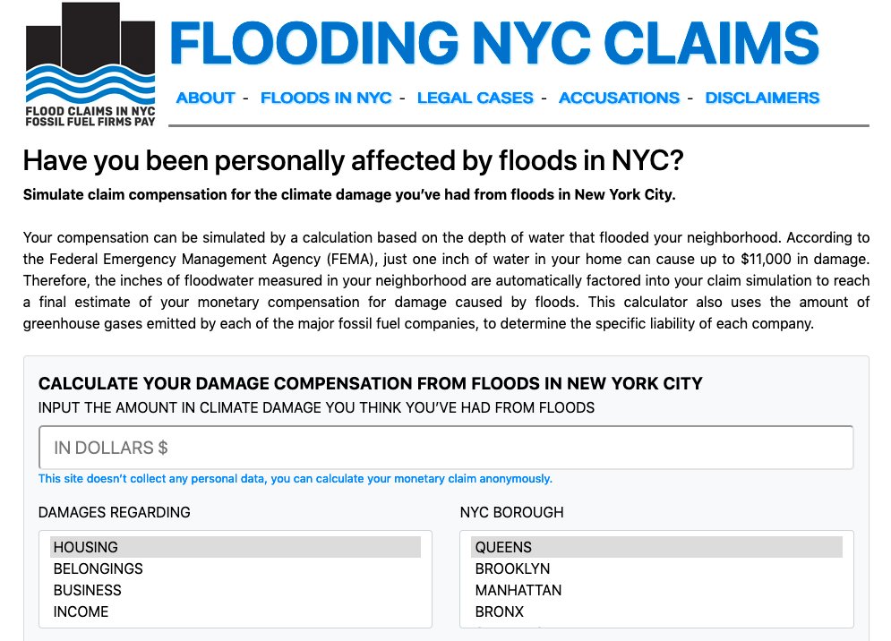 New Project! 
Flooding-NYC-Claims.net
Have you been personally affected by #NYCFloods?
Made with the FloodNet.nyc residency and data from @NYUTandon  and extending the #ClimateClassAction campaign:
paolocirio.net/work/climate-c…
#BrooklynFlooding #NYCFlooding #NYFlooding