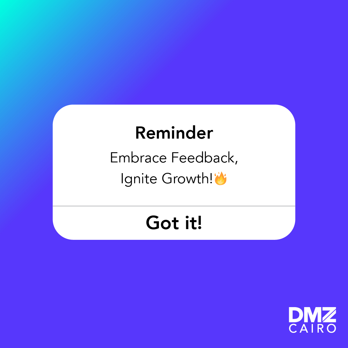 Being an entrepreneur is knowing that nothing is personal. Taking the time to learn from our customers is when our innovation and improvement take flight. 🚀💬

#DMZCairo
