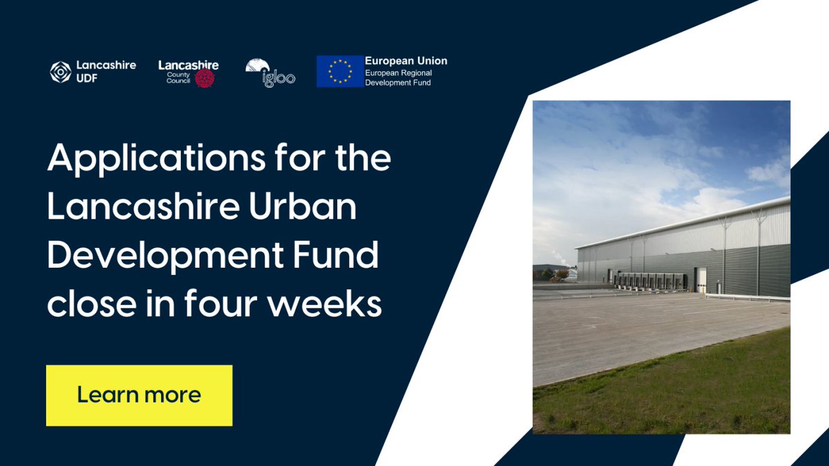 The Lancashire Urban Development fund has been set up to embolden the development of industrial workspace in Lancashire.

£6 million has been allocated to various developments across the region – but £14 million is still available.

Apply now: lancashireudf.co.uk