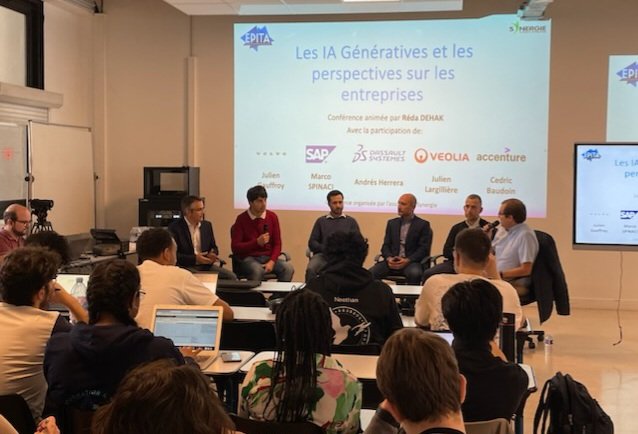 Quels impacts #IA génératives dans les entreprises ? 
Regards croisés entre des grandes entreprises <a href="/VolvoTrucksFR/">Volvo Trucks France</a>, <a href="/Veolia_FR/">Veolia | France</a>, des éditeurs de logiciels <a href="/3DSfrance/">Dassault Systèmes FR</a>, <a href="/SAPFrance/">SAP France</a> et un cabinet de conseil <a href="/AccentureFrance/">Accenture France</a>
TR animée par Reda Dehak en ce moment <a href="/EPITA/">EPITA</a> #EpitaTechWeeh