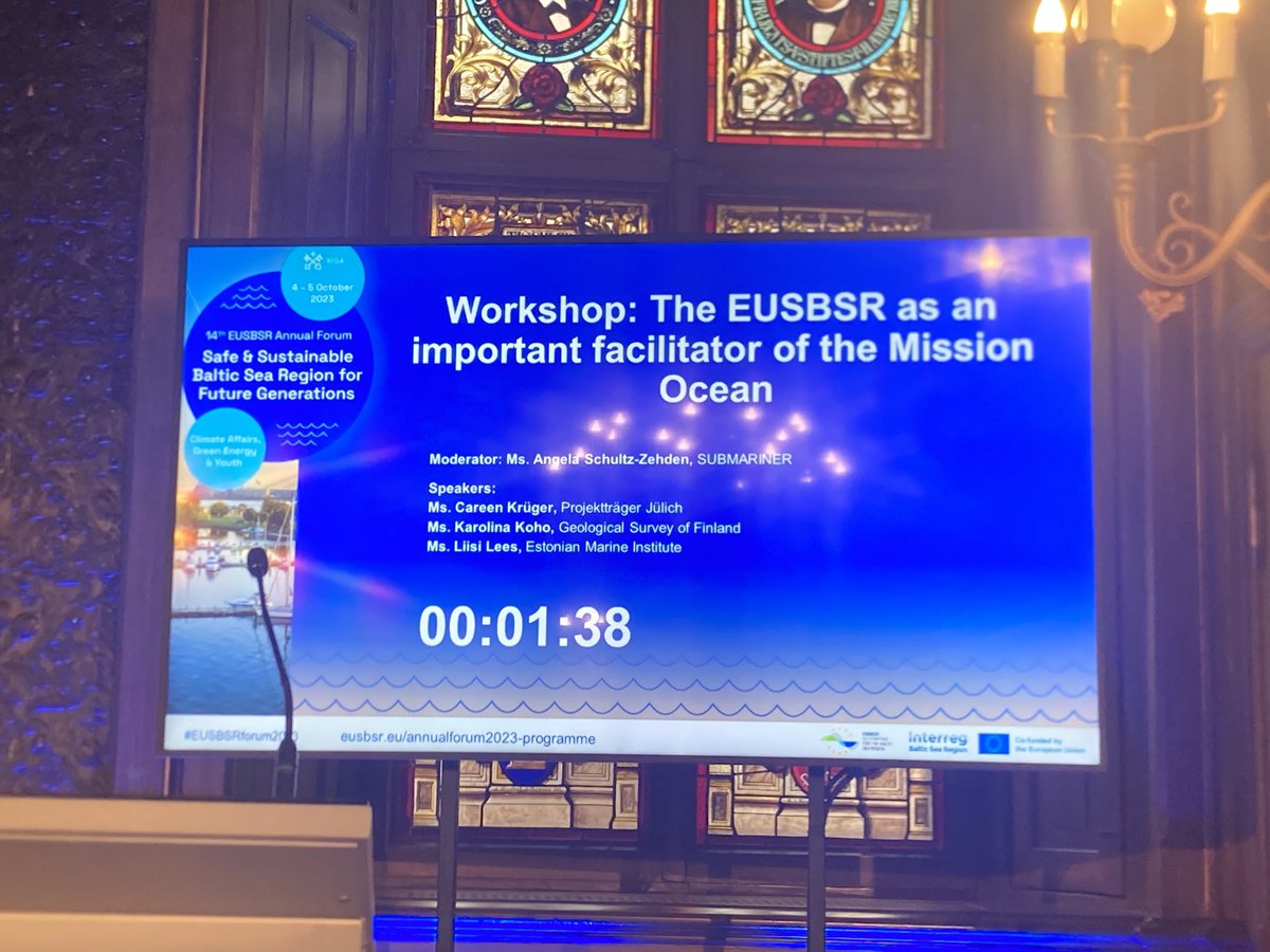 Ready to start the collaboration between ⁦@EUSBSR⁩ actors and ⁦@OurMissionOcean⁩ in order to create synergies especially from governmental perspectives. ⁦@MissionBANOS⁩ organised a workshop at the EUSBSR Annual Forum 2023 in Riga.