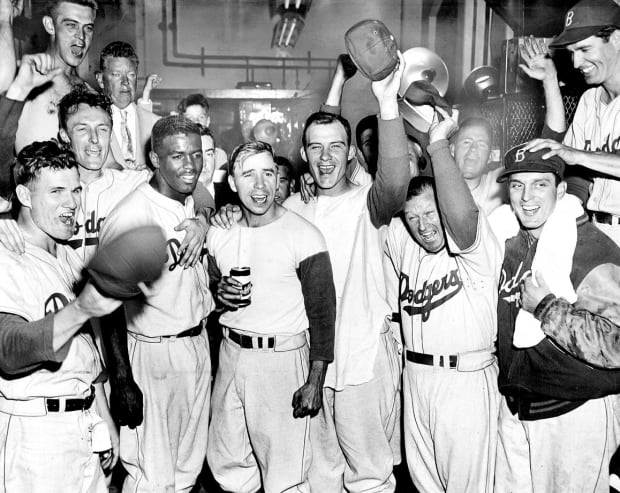 #OnThisDay October 4, 1955—Jackie Robinson wins his only championship, as the Brooklyn Dodgers beat the New York Yankees in seven games. Jackie did not play in Game 7, but his leadership was widely regarded as essential to Dodger success.