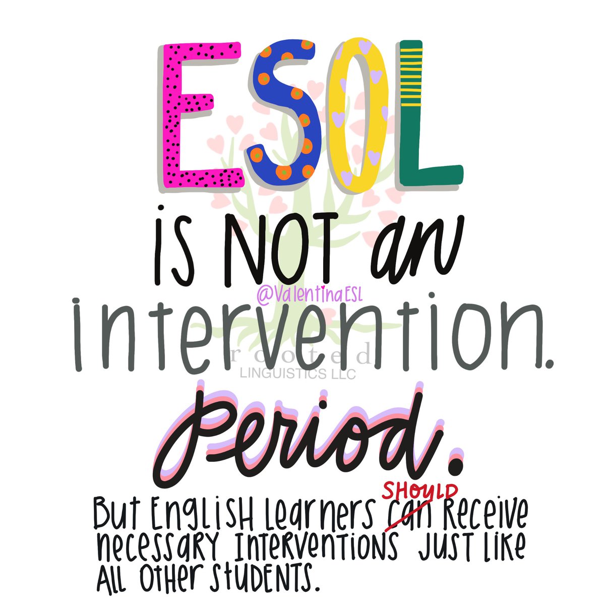 It’s true that ESOL/ESL is not an intervention. It’s an integral part on tier 1 support. But it’s also true that English Learners who need additional support beyond tier 1 ESOL/ESL should receive it. #teachingtips #multilingualism #bilingualism #edchat #educhat #ESL #ESOL