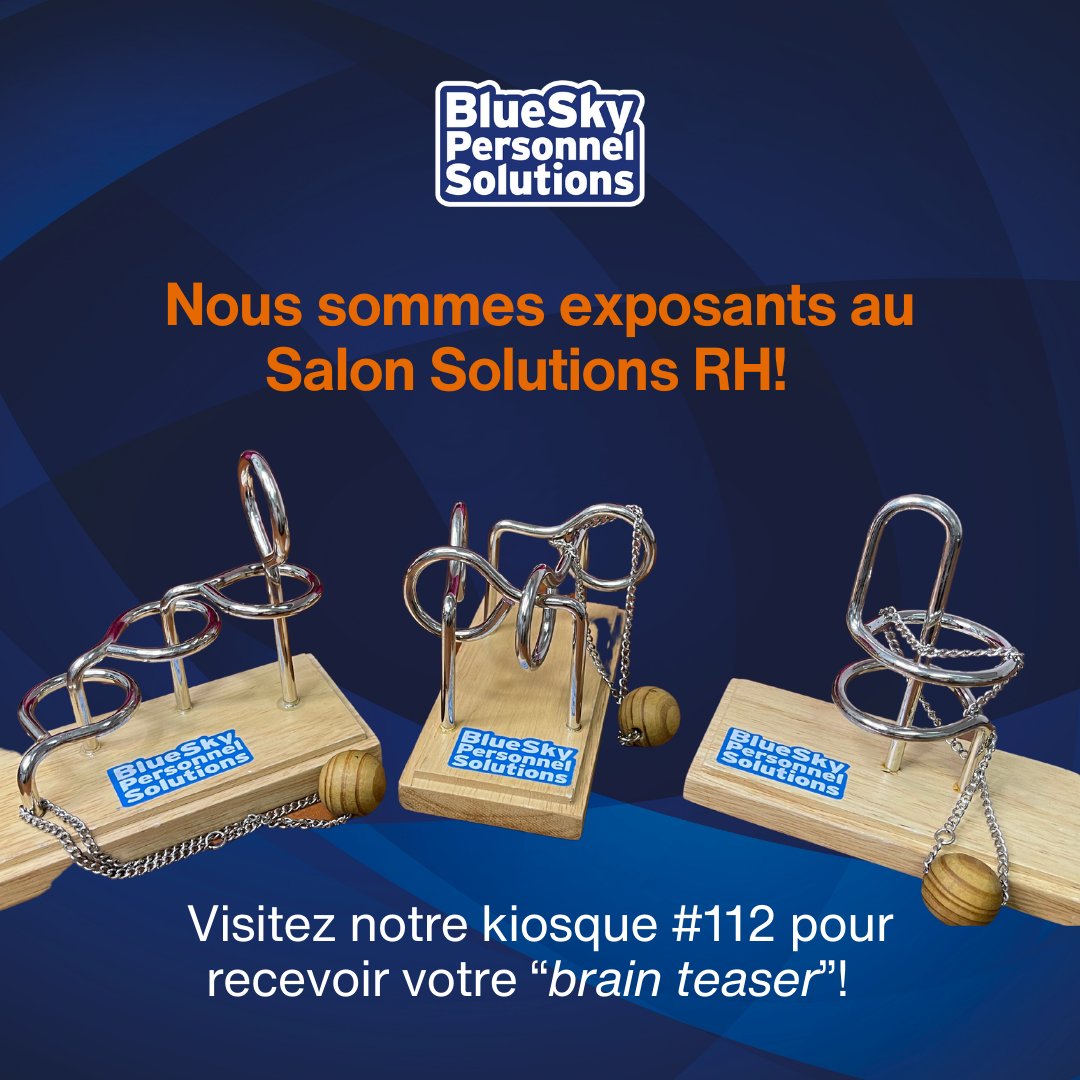 BlueSkyStaffing's tweet image. Nous avons eu de superbe rencontre hier.  Venez nous voir aujourd’hui au kiosque #112.  C’est votre dernière chance de venir chercher  votre « brain teaser » ! 

#solutionsrh