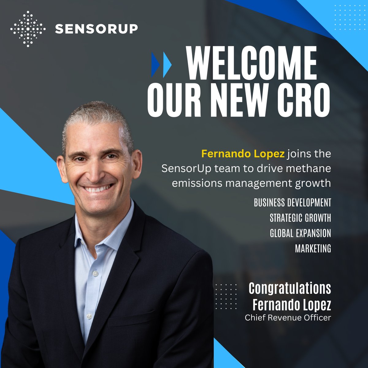 It’s with great excitement that we announce Fernando Lopez as our Chief Revenue Office. His enthusiasm for facilitating global expansion and enhancing our partner programs are aligned with our ambition to scale the GEMS platform to broader markets. 

tinyurl.com/sensorup-ferna…