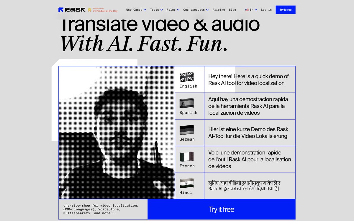 aitoolpr's tweet image. Unlock the world with Rask AI! 🌐🤖 Say goodbye to translation hassles and hello to global reach in minutes. 🎥✨ #RaskAI #VideoLocalization  🌍🚀