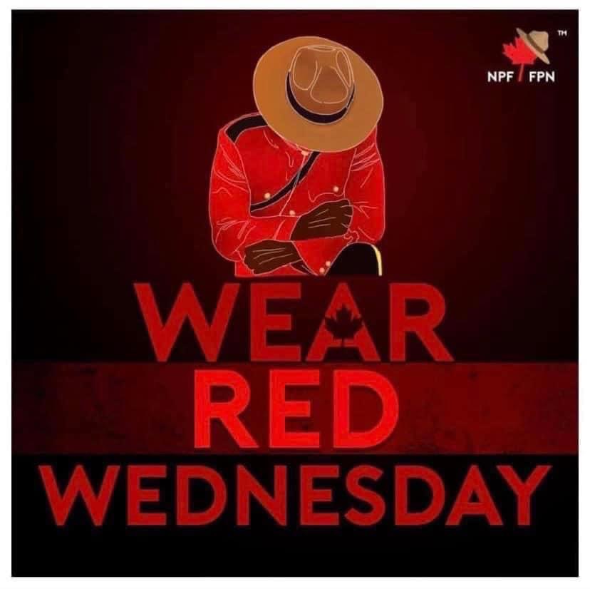 We honour Cst. Rick O'Brien today for paying the ultimate sacrifice while protecting his community #WearRedWednesday #RCMPNeverForget