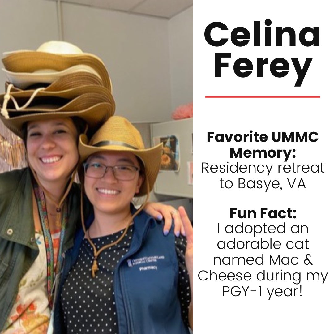 ✨Meet our PGY-2 Solid Organ Transplant Resident and the other amazing Co-Chief Resident, Dr. Celina Ferey ✨ 
#ummc #ashp #pharmacyresidency #baltimore