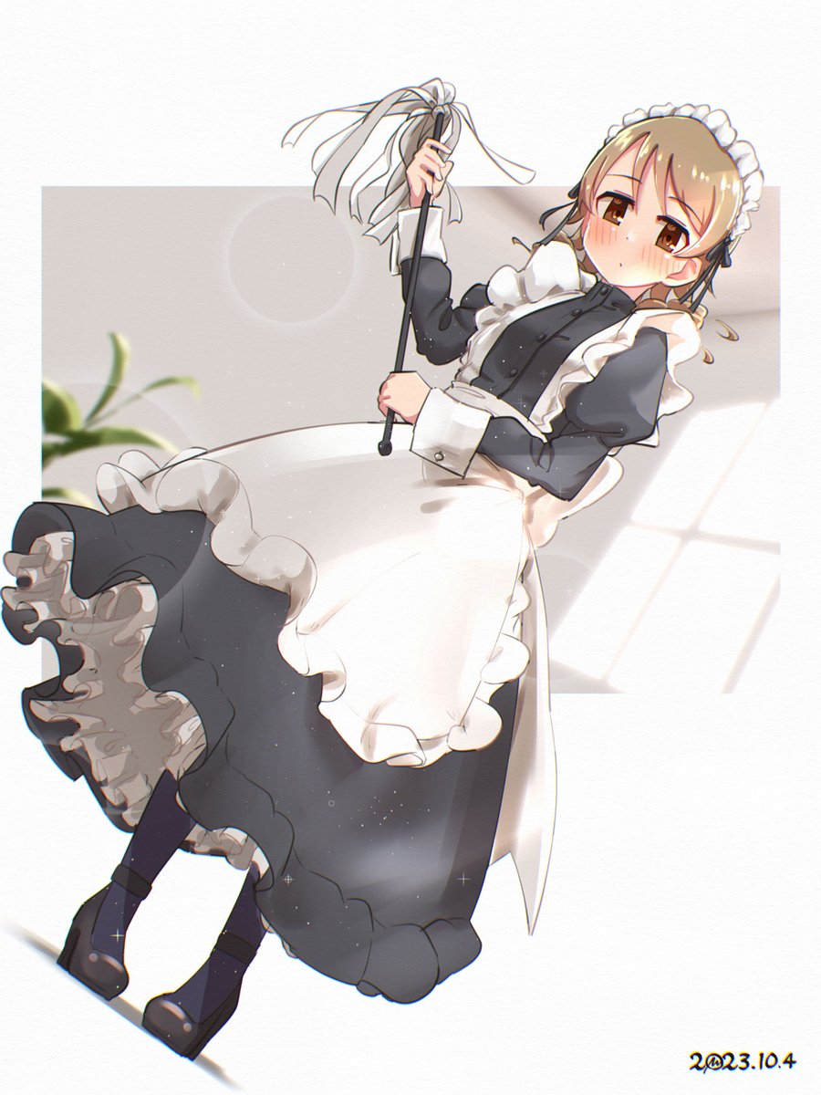 morikubo nono 1girl maid solo maid headdress apron blush duster  illustration images