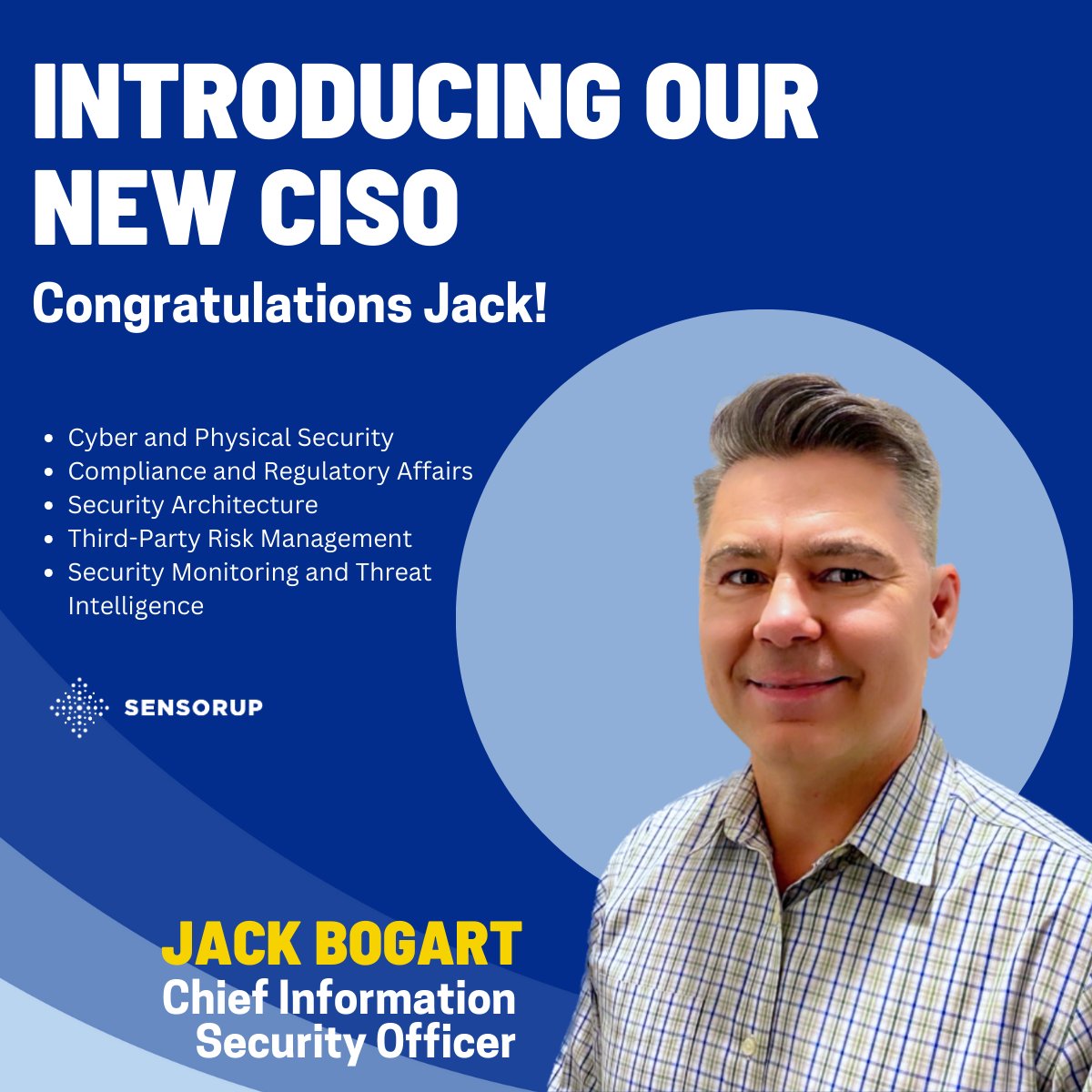 We are thrilled to introduce Jack Bogart as the newly appointed Chief Information Security Officer (CISO). His extensive background in IT, Engineering, and cloud security is a cornerstone for fortifying our platform’s security framework. 

Congrats Jack!

tinyurl.com/sensor-up-jack