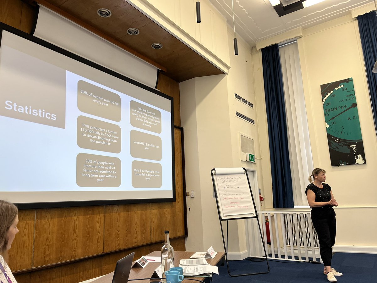 abifisher96's tweet photo. We’ve been looking at falls impact with Emma and discharge blockers with Jess #AWOP2023 https://t.co/gAMv3COhHv