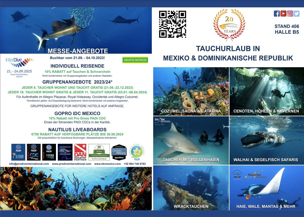 ProDiveInt's tweet image. 𝗣𝗦𝗦𝗦𝗧... 𝗧𝗢𝗗𝗔𝗬 𝗶𝘀 𝘆𝗼𝘂𝗿 𝗹𝗮𝘀𝘁 𝗰𝗵𝗮𝗻𝗰𝗲 𝘁𝗼 𝗯𝗼𝗼𝗸 𝗼𝘂𝗿 𝗜𝗻𝘁𝗲𝗿𝗗𝗶𝘃𝗲-𝗦𝗽𝗲𝗰𝗶𝗮𝗹𝘀! 𝗗𝗼𝗻'𝘁 𝗺𝗶𝘀𝘀 𝗼𝘂𝘁! bit.ly/3R4tYnG
See y'all soon underwater in #Mexico or the #DominicanRepublic ! 🤿🫧🐡

@PADI #scubadiving #adventure