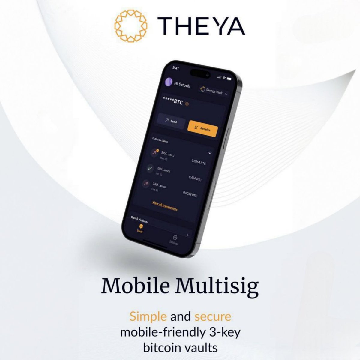 TheyaBitcoin's tweet photo. 💥 ANNOUNCEMENT

Ready to revolutionize your #Bitcoin self-custody experience? 👀

Introducing #Theya – The Ultimate Mobile #Bitcoin Multisig Wallet! 🌐

🧵Come see how we plan to change the game 👇 https://t.co/7bpmPyqZ0y
