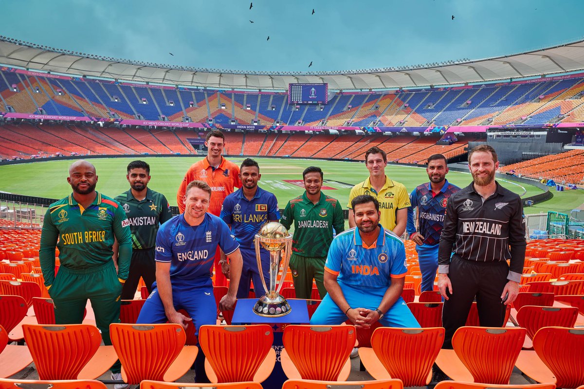 ICC's tweet photo. Eyes are on the prize ahead of the @cricketworldcup 💥

#CWC23 https://t.co/jfCQtcCdXo