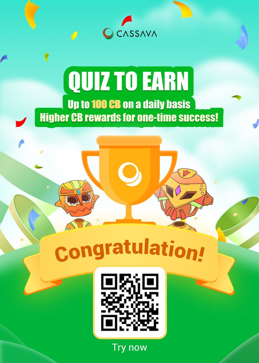 GoOrdinals's tweet photo. 🎉 Quiz to Earn with me in Cassava!
💰 Up to 100 CB on a daily basis
👍 Higher CB rewards for one-time success! 

🔗 Challenge yourself in Cassava: https://t.co/RSxBjWa9fr

#Web3 #CassavaNetwork #giveaway #airdrop https://t.co/hNZSREDp0g