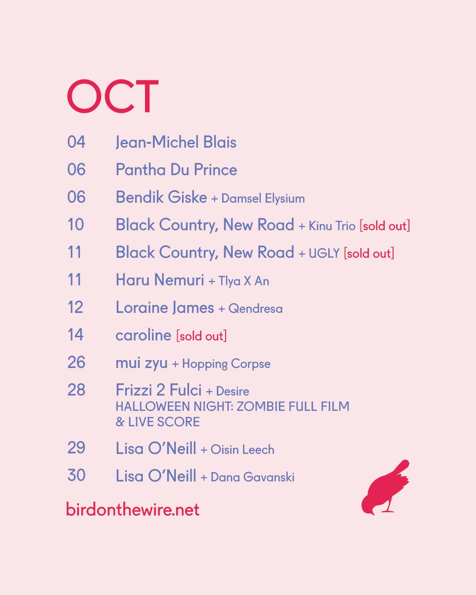 The first show of October is tonight! Who are you coming to see this month? 🪿