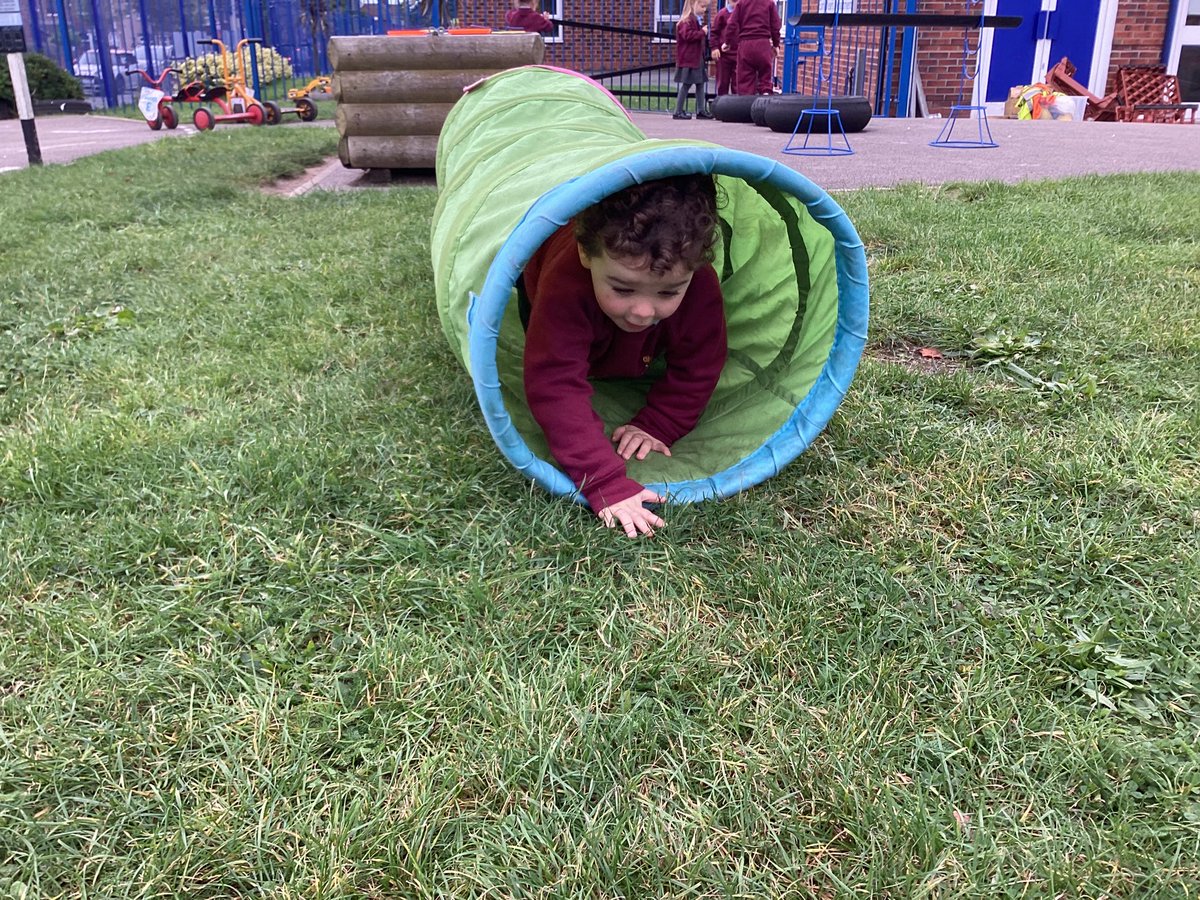 StBellarmine's tweet photo. Nursery having a go at an obstacle course today. We focused on the words, under, through, around and over. #spacialreasoning https://t.co/B93Q9ogWCH