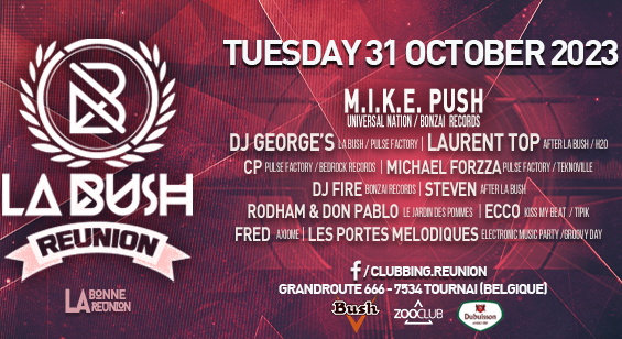 Returning to the one and only La Bush 'Reunion' at ZooClub on October 31 in Belgium 🎧
Can't wait to see y'all again! Info &amp; Tix : facebook.com/events/6113659…