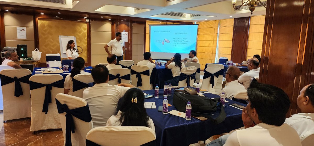 VeersaTech's tweet photo. Veersa's Leadership Offsite with two days of deep strategy, sound healing and meditation, soulful Sufi night, and refreshing fun. 🦋 From pupae to butterfly, Veersa is ready to soar with renewed vision and unforgettable memories. 🚀 #VeersaJourney #LeadershipOffsite #FutureReady https://t.co/LvMAskukYH