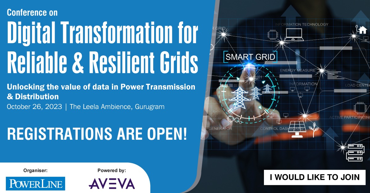 Registrations are now open for our conference on Digital Transformation for Reliable & Resilient Grids, scheduled to be organised on October 26, 2023.

Register here:indiainfrastructure.com/events/digital…

#digitaltransformation #reliablegrid #resilientgrid #powertransmission #powerdistribution