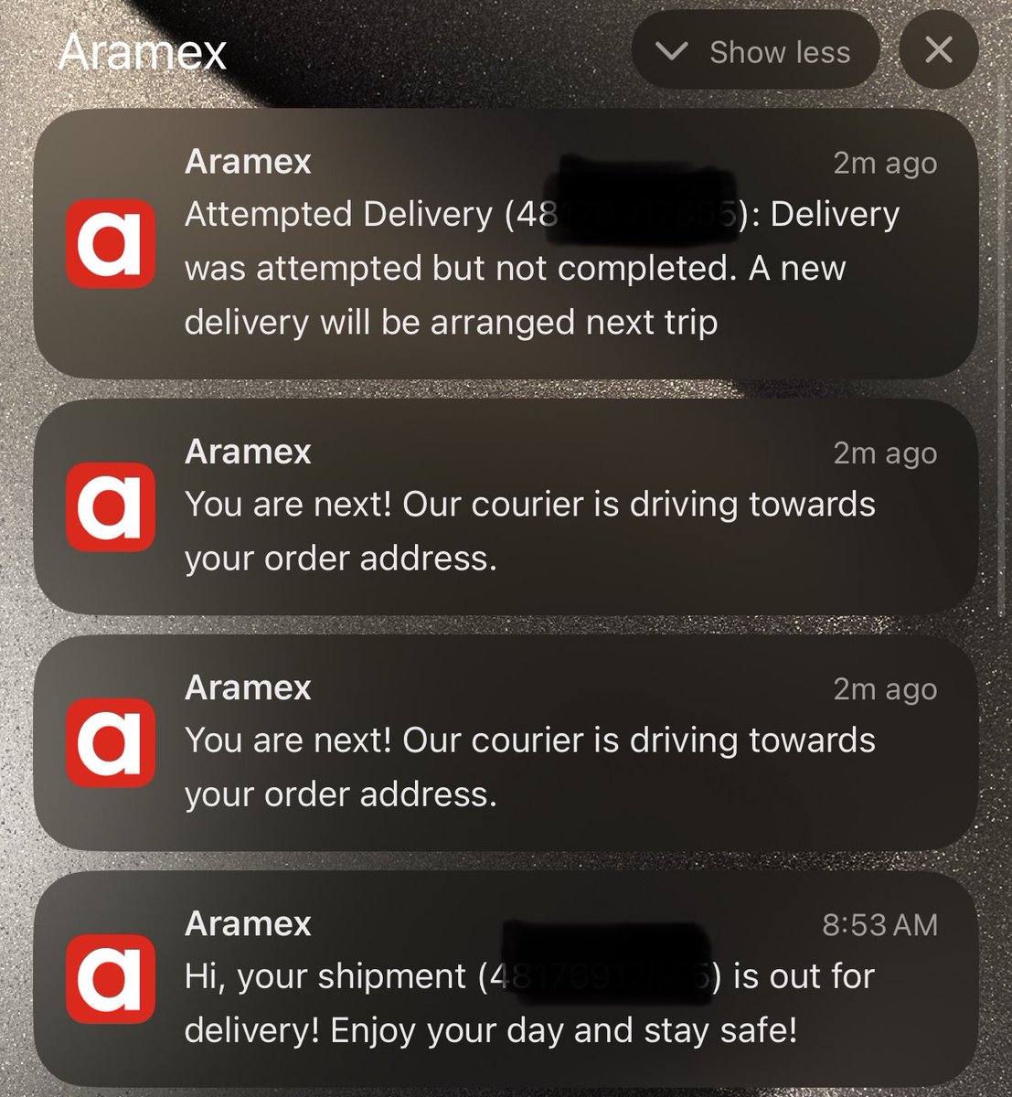 RitwijX's tweet photo. Amazing service @Aramex. Your delivery partner drove to my place, attempted the delivery AND also failed to complete it… all within a minute.

I really hope you train your delivery partners better to understand what important documents and priority services mean the next time. https://t.co/jqGVb2obHK