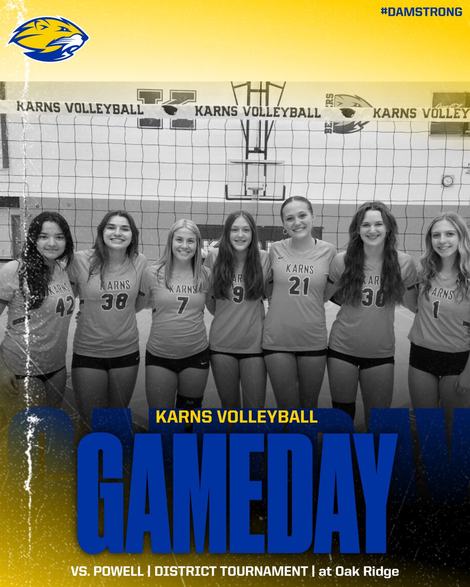It’s GAMEDAY and the first round of the DISTRICT tournament! Go Lady Beavers!!! 

🏐 vs. Powell 
📍 Oak Ridge 
🕑 6:30 PM 

#damstrong