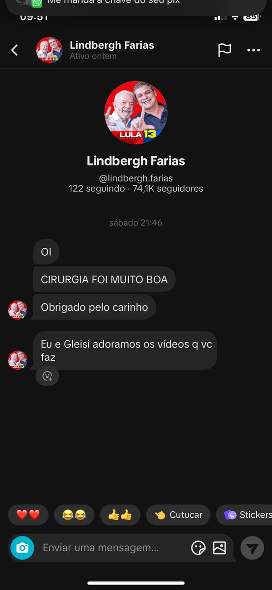 Yunofchan's tweet photo. Fui abrir o tiktok dps de algumas semanas de prova, e ele tinha me avisado sobre ela 😍🥹 coisa mais fofa #gleisi #lindbergh https://t.co/aO9uYIyaxF