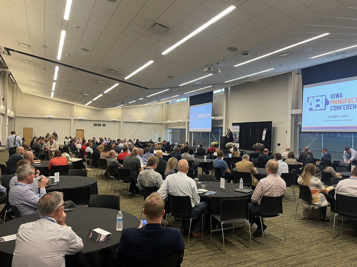 Brad4ABI's tweet photo. The 2023 @IowaABI Manufacturing Conference is underway!  We’ve got a agenda lined up! Thanks to those who are attending and to the great sponsors who made the event possible! https://t.co/ZgegNcZKfJ