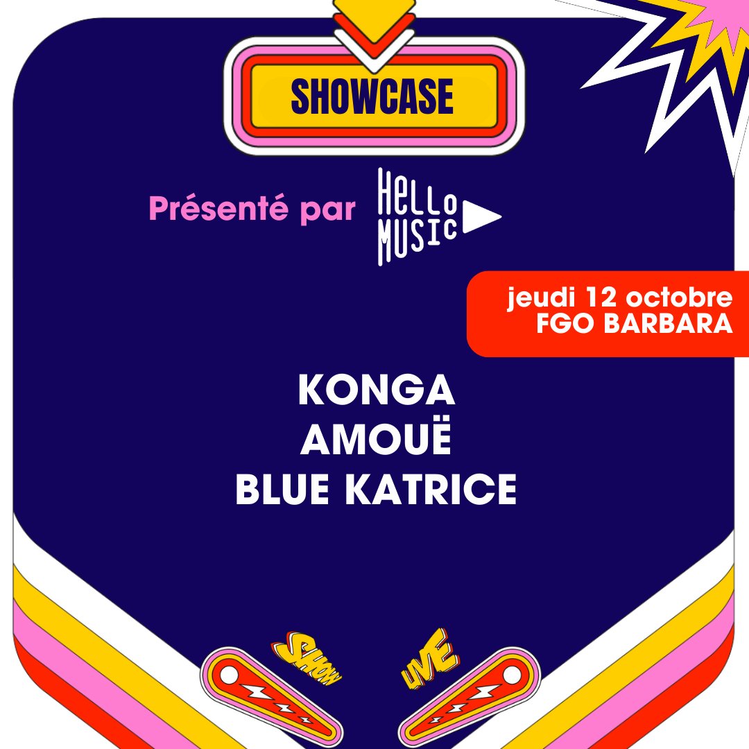 [ Hello Music x MaMA ] SHOWCASE (PRO ONLY) Hello Music présente From Lille - Hello Music, au programme : Amouë, Blue Katrice et Konga. 🔒PRO 🎟️Pour prendre vos billets, rendez-vous ici : mama-musicandconvention.com/billetterie/ 👉 Toutes les infos sur notre site internet & appli !