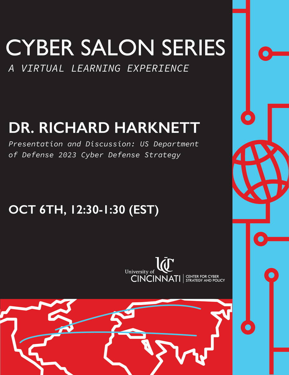 ucccsp's tweet photo. @richardharknett discusses the DoD 2023 Cyber Strategy.  Join us this Friday, October 6 from 12:30-1:30pm(EST).   Register here: https://t.co/RMVYraBWNY https://t.co/HLkPNyUcdQ