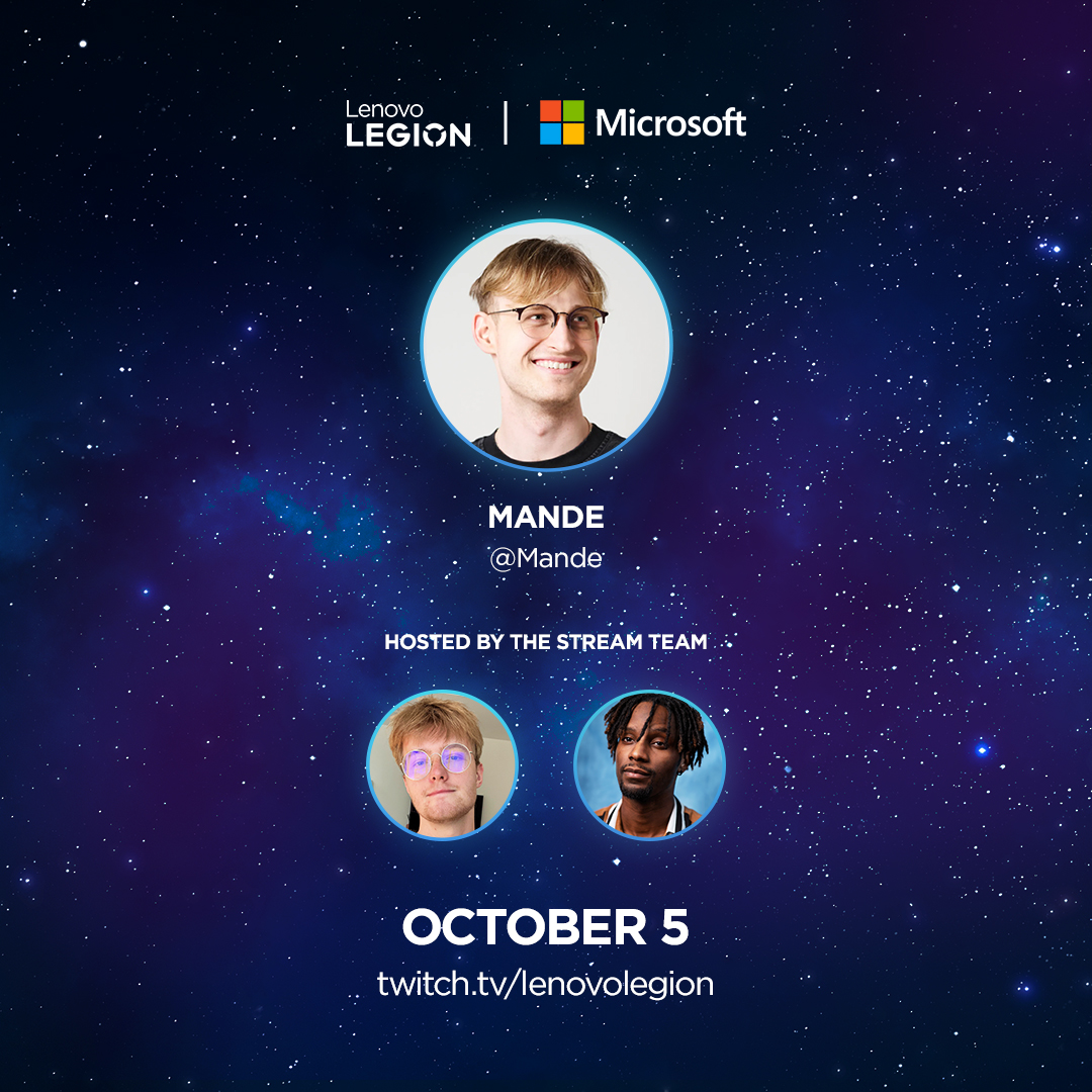 LenovoLegion's tweet photo. We’re jumpstarting October with a special guest on the @LenovoLegion Twitch channel 🔥 Catch @MandeOW with @OttrTweets @Beewhyan as they take on Apex challenges + give away epic prizes tomorrow 9am ET! Join us live 👉 https://t.co/V6usGwg0U9 @microsoft #xboxgamepass #teamlegion https://t.co/vYGLr45hdf