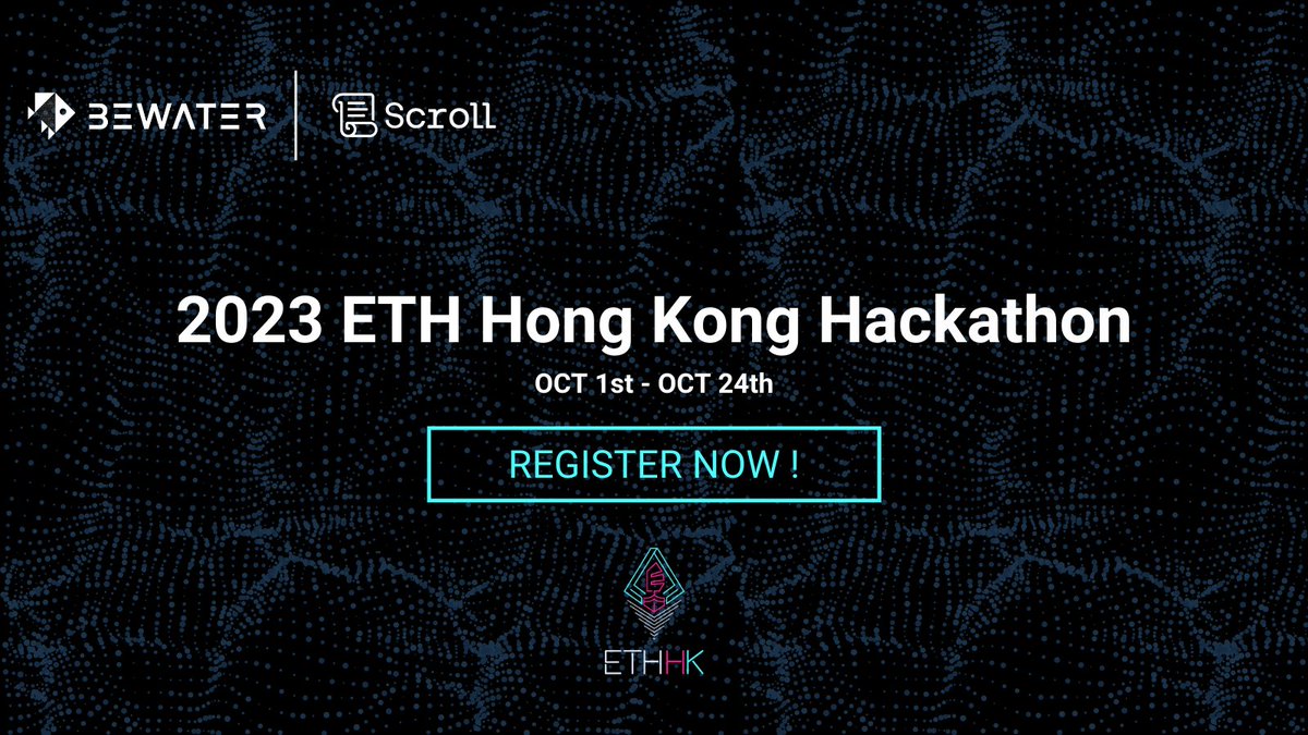 📢 Exciting News! Join us at the 2023 ETH Hong Kong Hackathon co-hosted by  @BeWaterOfficial & @Scroll_ZKP ! Unleash your coding skills, collaborate  with brilliant minds, and compete for amazing prizes! 🏆