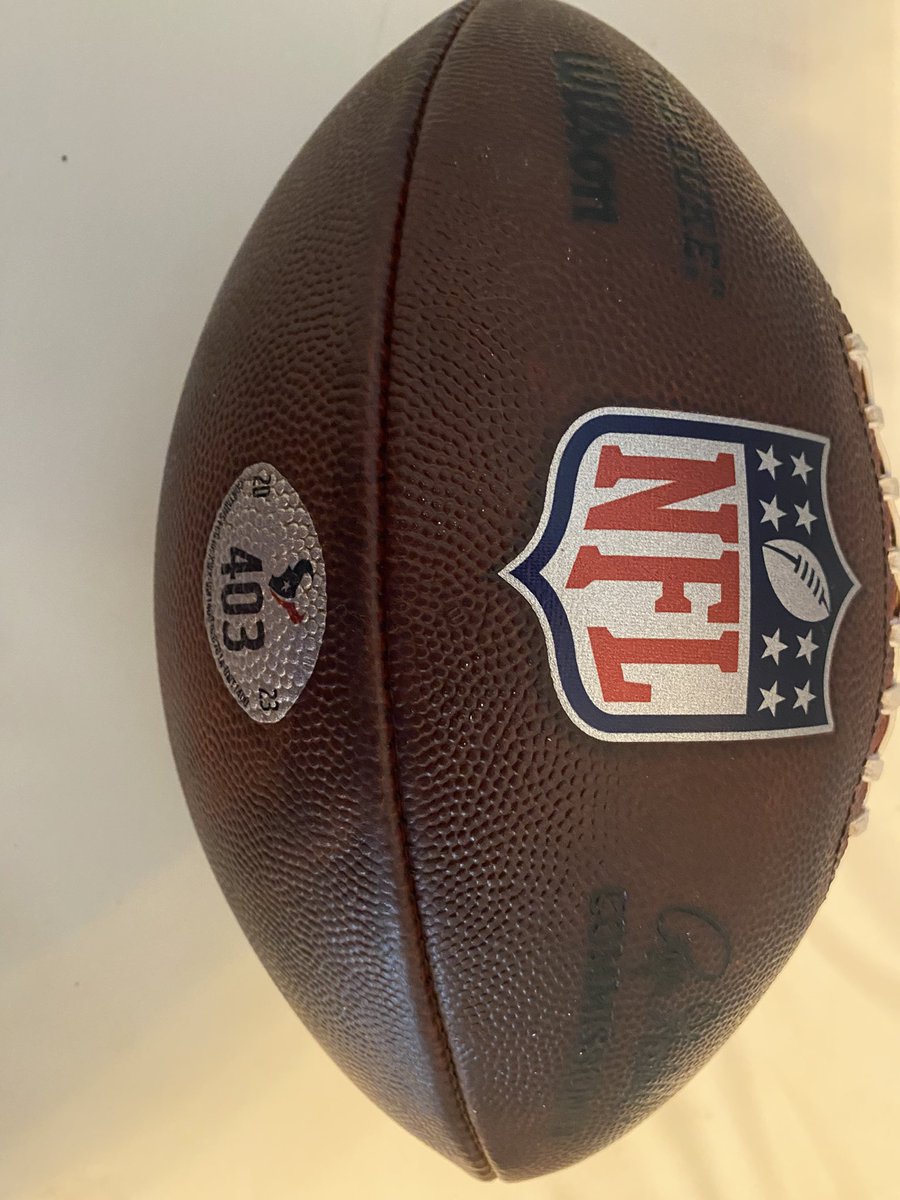 TexFanInAUAP's tweet photo. It’s beautiful. @HoustonTexans thank you!!! I will cherish it forever. #WeAreTexans #firstwin #CJ7 #Demeco #gameball #MorethanFootball https://t.co/doCh2yA3KE