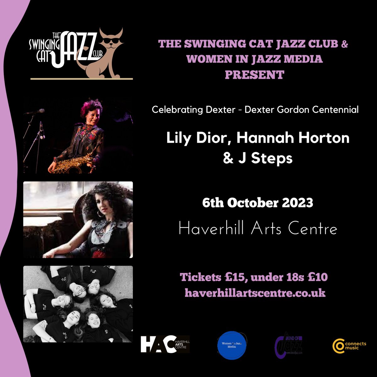 Friday Oct 6th The Swinging Cat Jazz Club <a href="/LilyDiorMusic/">Lily Dior</a> is my special guest + support form <a href="/j_steps1/">J Steps j</a> 
<a href="/HaverhillArts/">Haverhill Arts Centre</a> 
Celebrating Dexter Gordon in collaboration with @WomeninJazzMed 
 Tix £15/£10 bit.ly/SwingingCat 
#suffolk #essex #cambridge <a href="/Jazzwise/">Jazzwise</a>