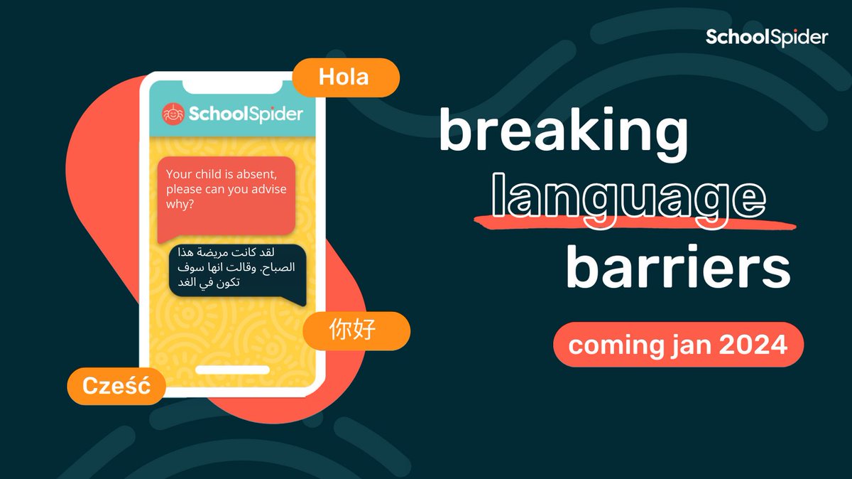 School Spider (@schoolspider) on Twitter photo 2023-10-04 13:01:55 GAMECHANGER INCOMING - Our new language translation feature is launching January 2024 in our parent app and platform. Allow parents to receive and reply to all school communication in their own native language! #gamechanger #ealparents #schoolapp #schooltech #sbm #htchat GAMECHANGER INCOMING - Our new language translation feature is launching January 2024 in our parent app and platform. Allow parents to receive and reply to all school communication in their own native language! #gamechanger #ealparents #schoolapp #schooltech #sbm #htchat