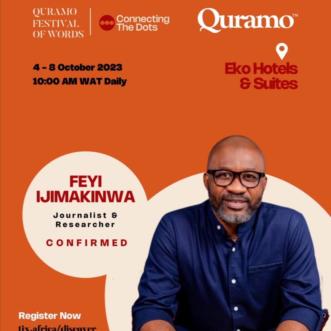 feyiji's tweet photo. Join me at the Quramo Festival of Words. I will be moderating a dialogue session with shortlisted writers for the annual Quaramo Writers' Prize and the shorlisted writers will share their inspirations and attend to other enquiries. 

#QuramoFestivalofWords
#WritersThing https://t.co/dzhpZEy3lF