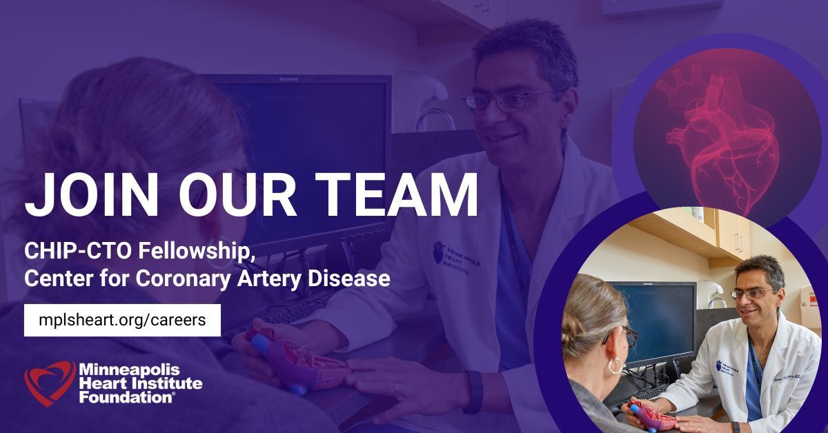 Applications are now open for the CHIP-CTO Fellowship under MHIF's Center for Coronary Artery Disease! This 12-month fellowship provides training in complex percutaneous coronary interventions and interventional cardiology research. 🩺 bit.ly/3RPw3EB #cardiotwitter