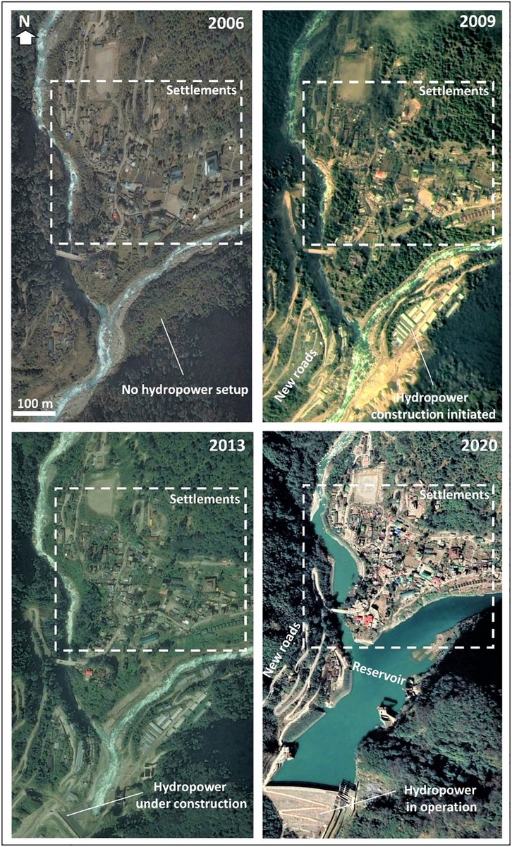 GlacierHazards's tweet photo. The increased construction activity in the Teesta valley since 2006 significantly heightened the vulnerability of infrastructure to flooding. In a previous papers we highlighted the infrastructure at risk in Chungthang https://t.co/EvWXkx3tuj
https://t.co/EvWXkx3tuj
#sikkimflood https://t.co/shdotoo2Ur