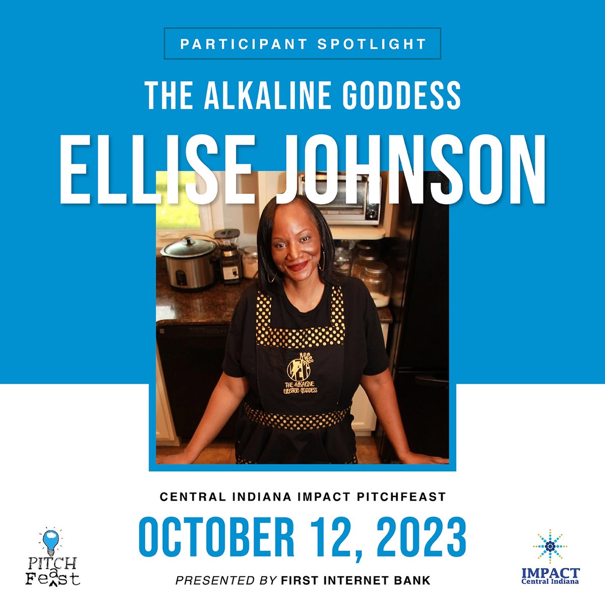 💡TOP 10 FINALIST SPOTLIGHT💡| The Alkaline Electric Goddess, Founder Ellise Johnson | The Alkaline Electric Goddess is an vegan and vegetarian soul food restaurant powered by plants, with simple organic ingredients! loom.ly/L7teqts 

<a href="/CICFoundation/">CICF</a> <a href="/firstib/">First Internet Bank</a>