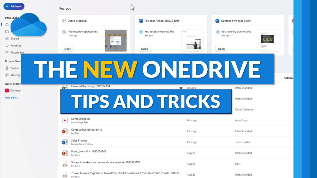 mtholfsen's tweet photo. A tutorial video showing the top new features in the ALL-NEW OneDrive ☁️ Updates include:

🎨 Folder colors
🤖 AI-recommendations
🔎 Quick search
🤝 Sharing improvements
➕ More

YouTube 📺 https://t.co/mTNRP4rGQS

#edtech #MIEExpert #Microsoft365 https://t.co/M6WXLIXrQb