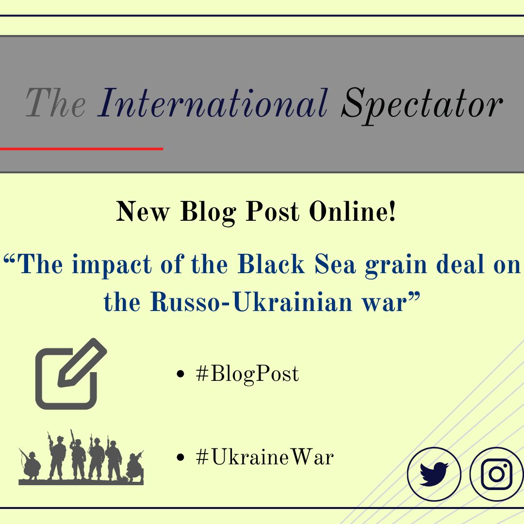 ⚠️New #BlogPost online!

👉Read now 'The impact of the BlackSea #graindeal on the #RussoUkrainianWar': theinternationalspectator.com/post/the-impac…

📑Article in #openaccess here: tandfonline.com/doi/full/10.10…

✏️@hhussamhussein