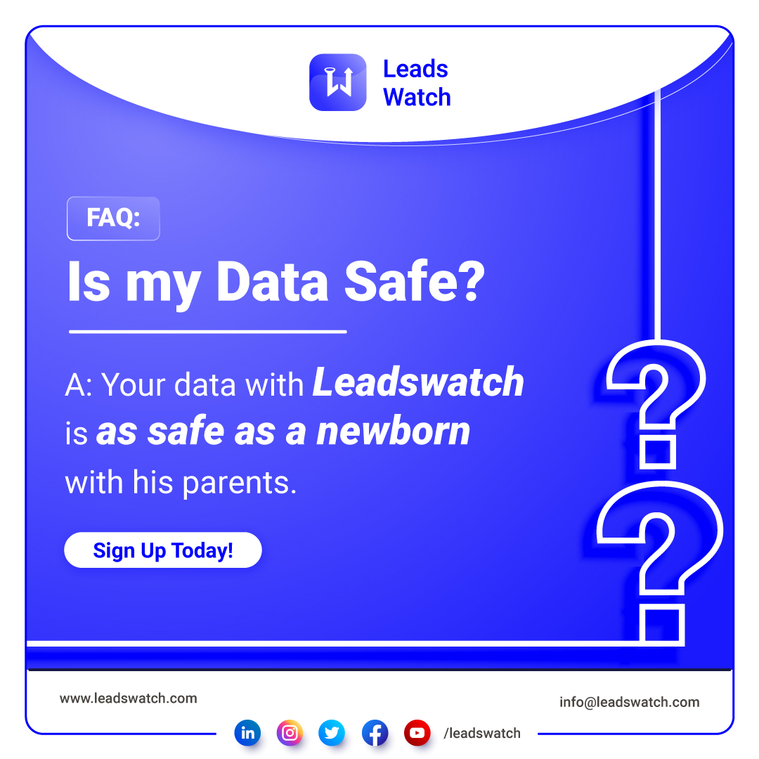 leadswatch.com/Leadswatch is hosted on the highly reliable cloud partners Amazon AWS, DigitalOcean and Microsoft Azure servers, that promise optimal uptime and data security for all our customer data. linkedin.com/feed/update/ur…