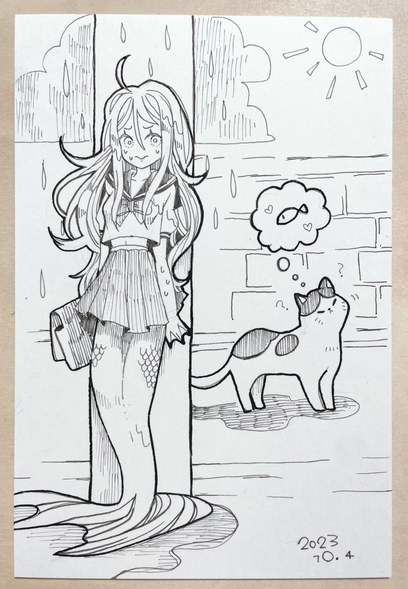 いんくとーばーよんまいめ 「回避」  #インクトーバー #Inktober #inktober2023 #kuretake_inktober2023