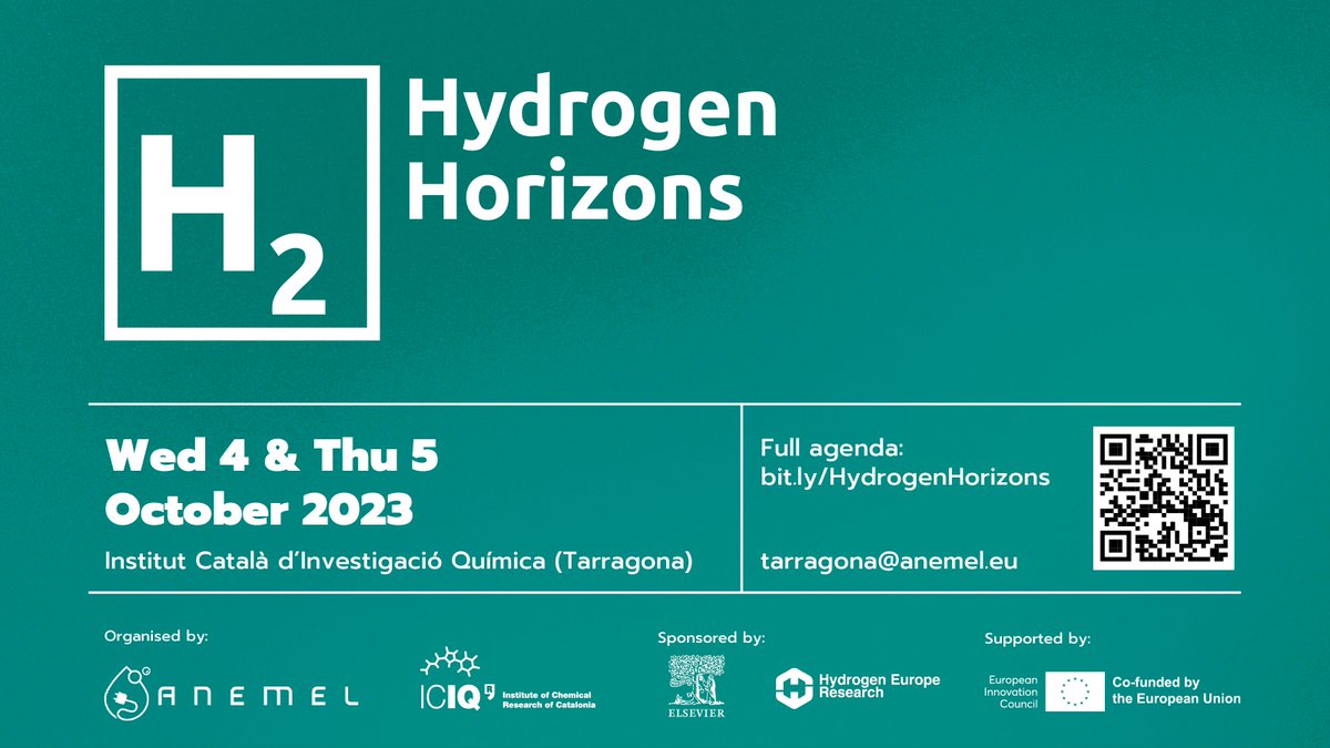 Demà estarem al #HydrogenHorizons que organitza @ICIQchem a Tarragona. La nostra Directora, Miriam Diaz de los Bernardos, participa en la 'Industry Session', juntament amb altres actors importants del sector del #hidrogenrenovable.

iciq.org/agenda/1st-gre…
